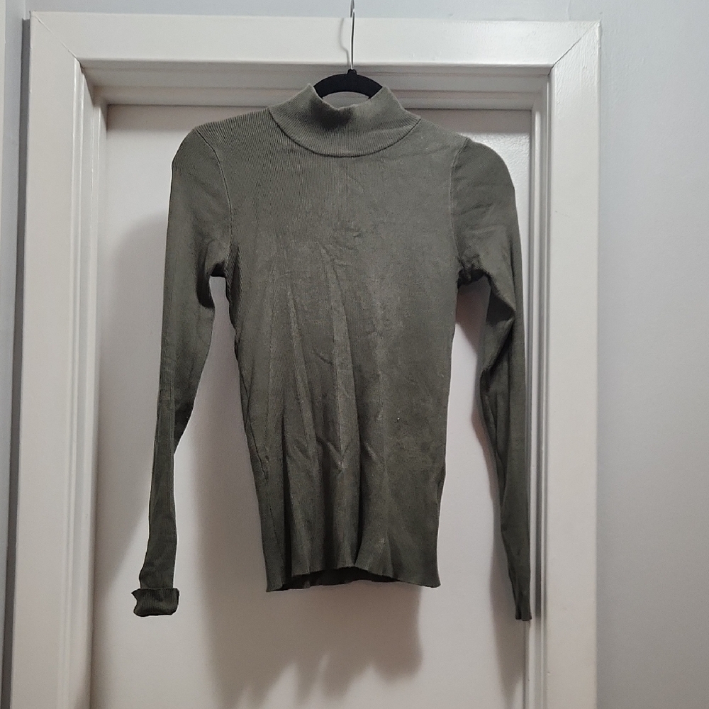 Olive Green Turtleneck Sweater